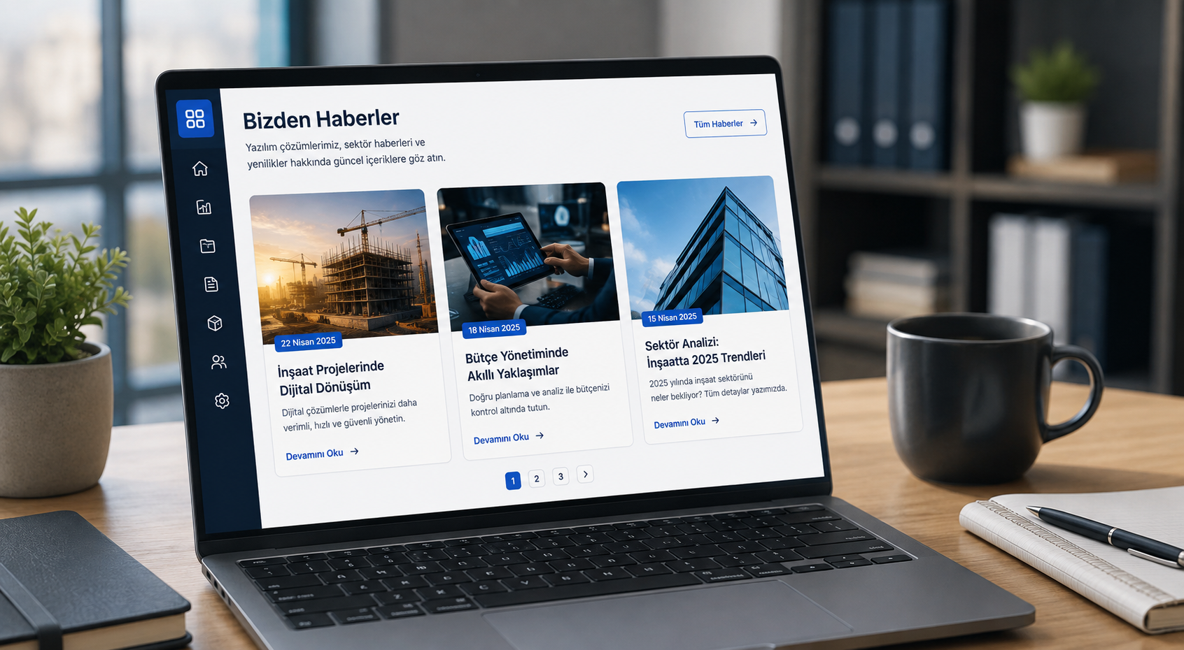 Adminsoft inşaat proje yönetim yazılımı bütçe ve hakediş dashboard ekran görüntüsü